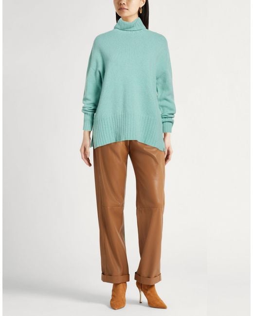 120% Lino Green Light Turtleneck Cashmere, Wool