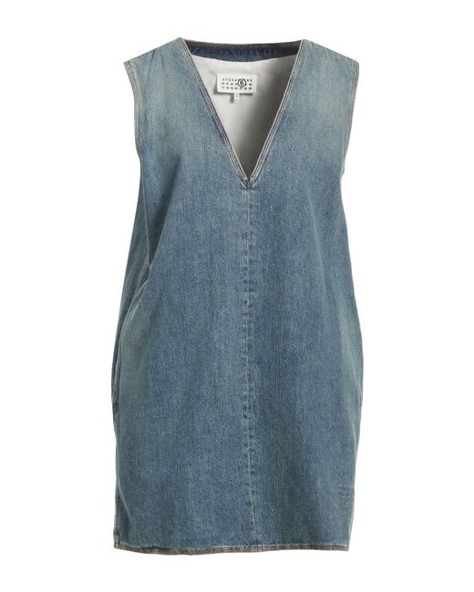 MM6 by Maison Margiela Blue Mini Dress Cotton