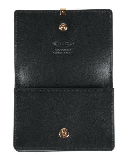 Tod's Black Document Holder Leather