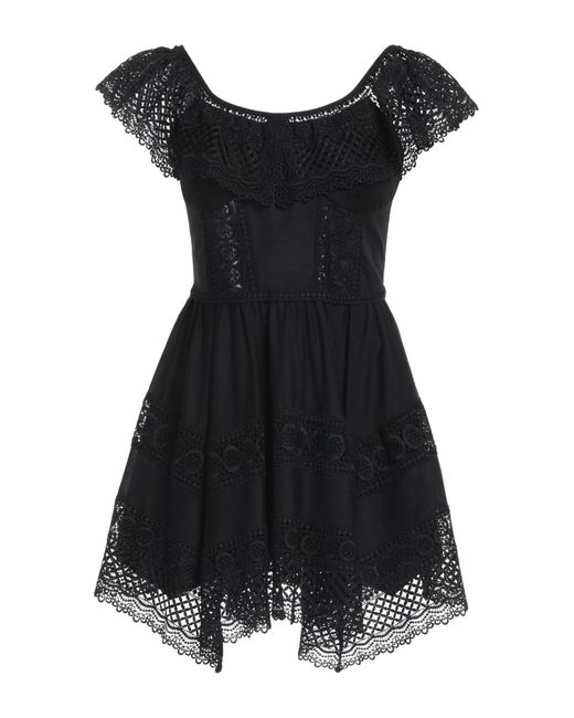 Charo Ruiz Black Mini Dress Cotton, Polyester