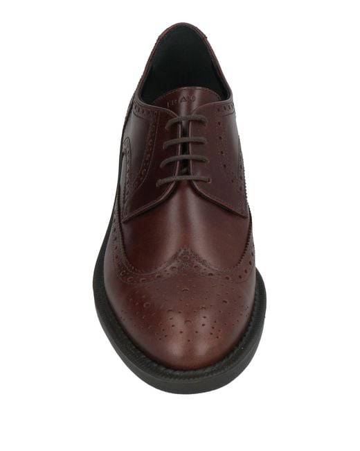 Frau Brown Chocolate Lace-Up Shoes Leather