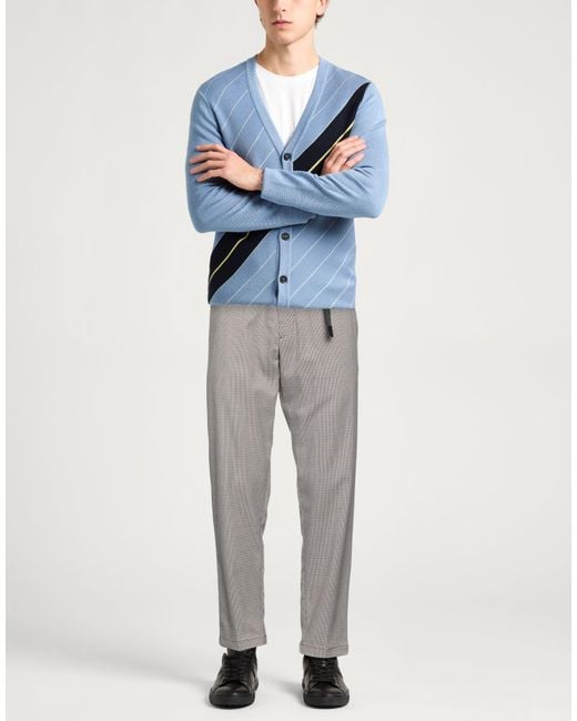 White Sand Gray Pants Polyester, Viscose, Elastane for men