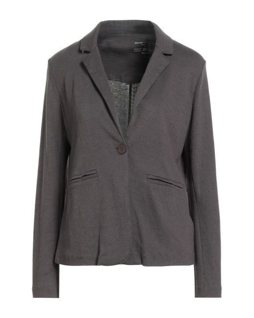 Majestic Filatures Gray Charcoal Blazer Organic Cotton, Cashmere