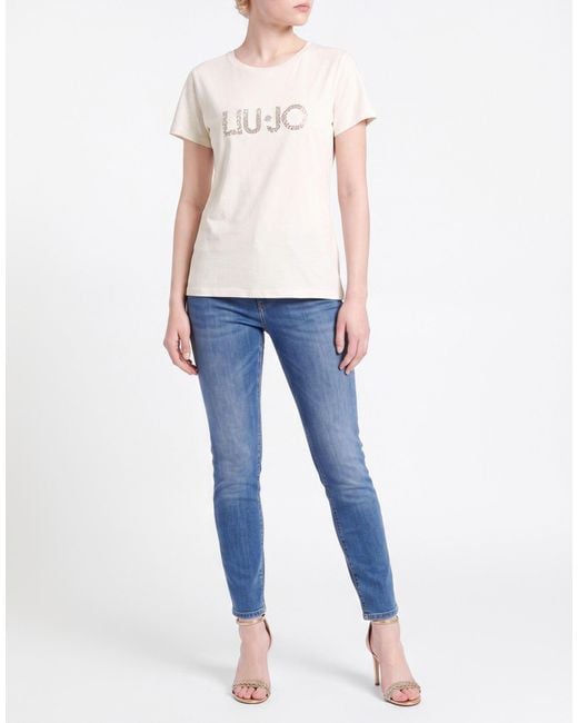 Liu Jo White T-Shirt Cotton, Elastane