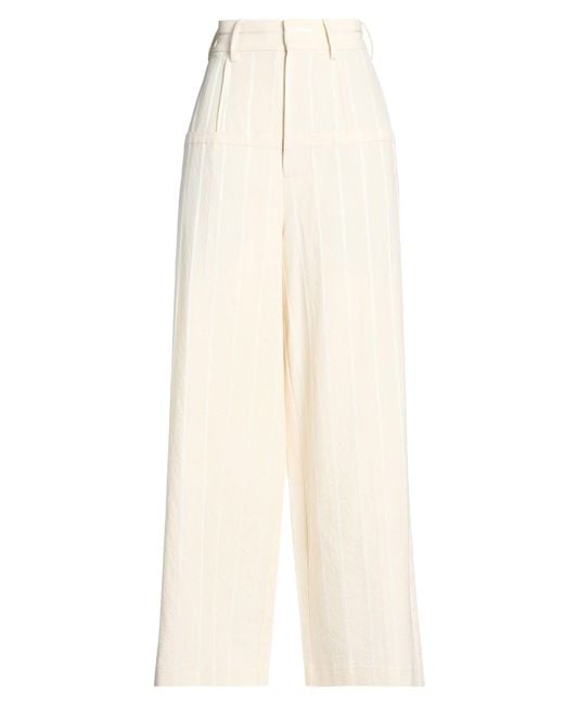 Uma Wang White Pants Cotton, Acetate