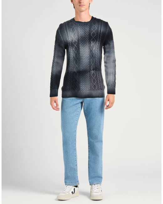 Dondup Blue Sweater Wool, Polyamide for men