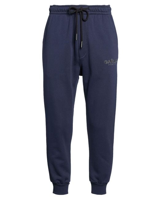 Gaelle Paris Blue Pants Cotton, Polyester, Elastane for men