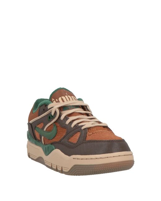 Nike Brown Sneakers Leather, Synthetic Fibers for men
