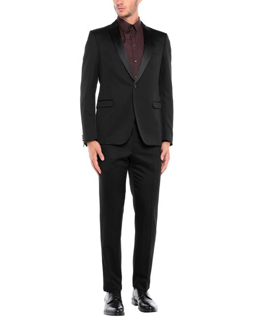Pal Zileri Black Suit Wool, Viscose for men