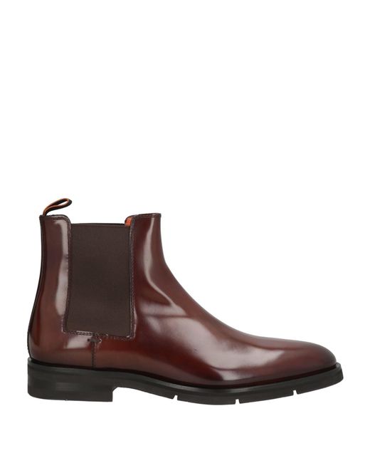 Santoni Brown Ankle Boots Leather for men