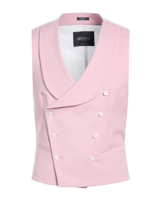 BRERAS Milano Pink Tailored Vest Polyester, Viscose, Elastane for men