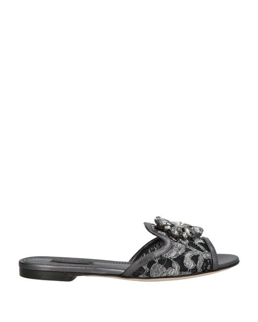 Dolce & Gabbana Gray Sandals Textile Fibers