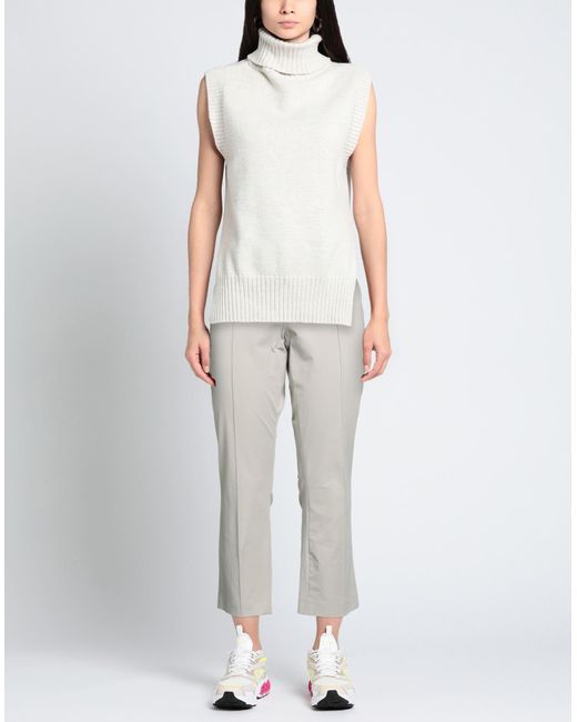 RAFFAELLO ROSSI Gray Pants Polyamide, Cotton, Elastane