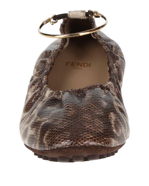 Fendi White Ballet Flats Leather