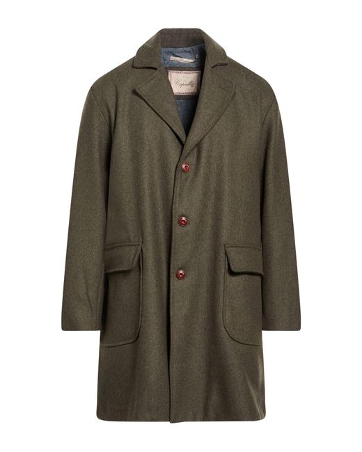 Capalbio Green Military Coat Wool, Polyamide for men