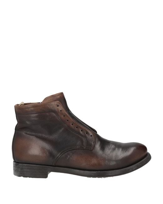 Officine Creative Brown Dark Ankle Boots Leather for men