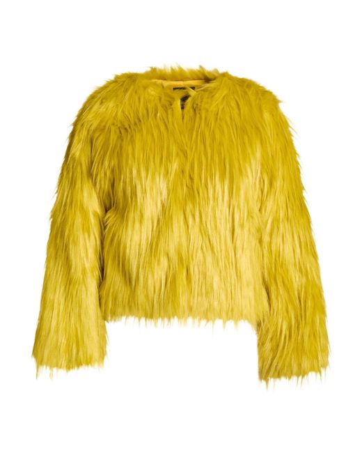 Pinko Yellow Shearling & Teddy