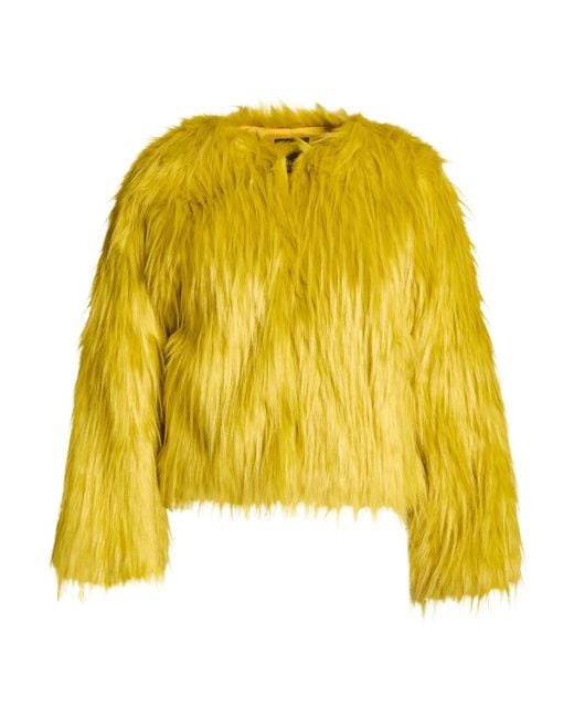 Pinko Yellow Shearling & Teddy