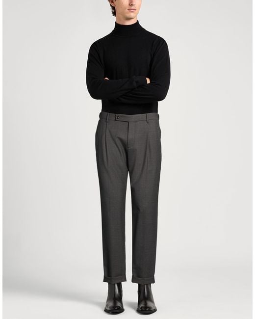 Berwich Gray Charcoal Pants Polyester, Virgin Wool, Elastane for men