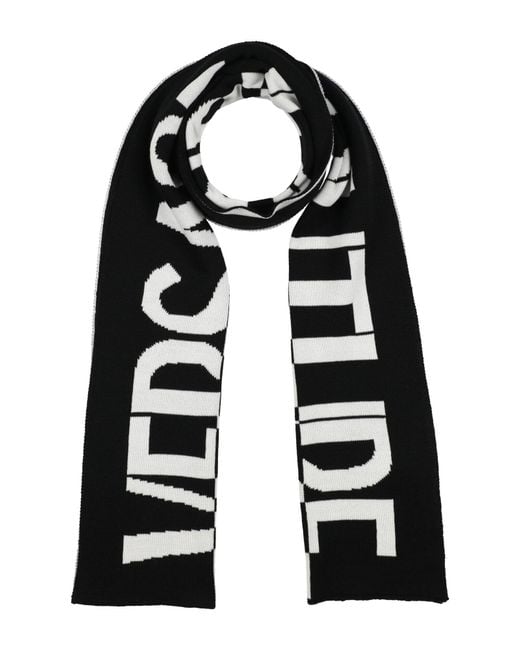 Versace Jeans Couture Black Scarf Acrylic, Wool for men