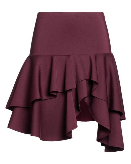 DES_PHEMMES Purple Midi Skirt Polyester, Elastane