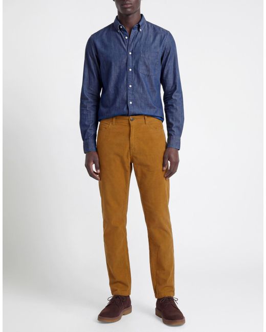 Impure Brown Camel Pants Cotton, Elastane for men