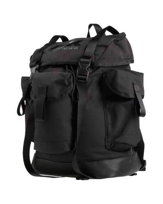 Emporio Armani Black Backpack Polyester, Polyurethane for men