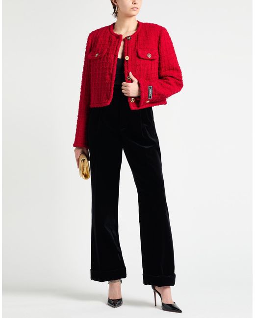 Versace Red Jacket Virgin Wool, Mohair Wool, Polyamide, Acetate, Silk