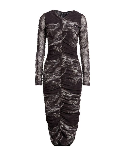 AllSaints Black Midi Dress Polyester, Elastane