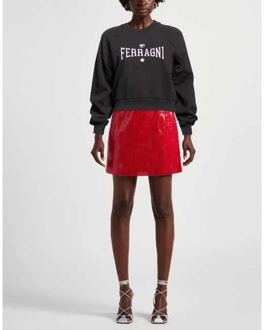 Chiara Ferragni Black Sweatshirt Cotton, Elastane