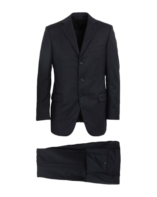 Burberry Blue Charcoal Suit Super 130S Wool for men