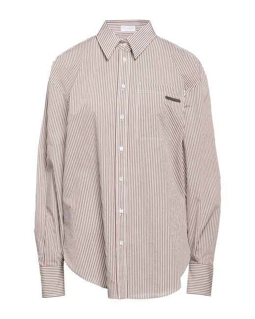 Brunello Cucinelli Gray Shirt Cotton, Polyester