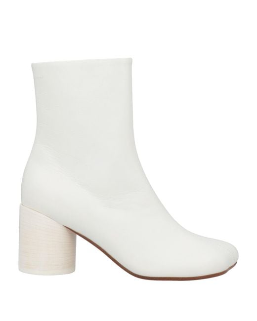 MM6 by Maison Margiela White Ankle Boots