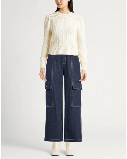 Max Mara Blue Pants Cotton, Polyester, Elastane
