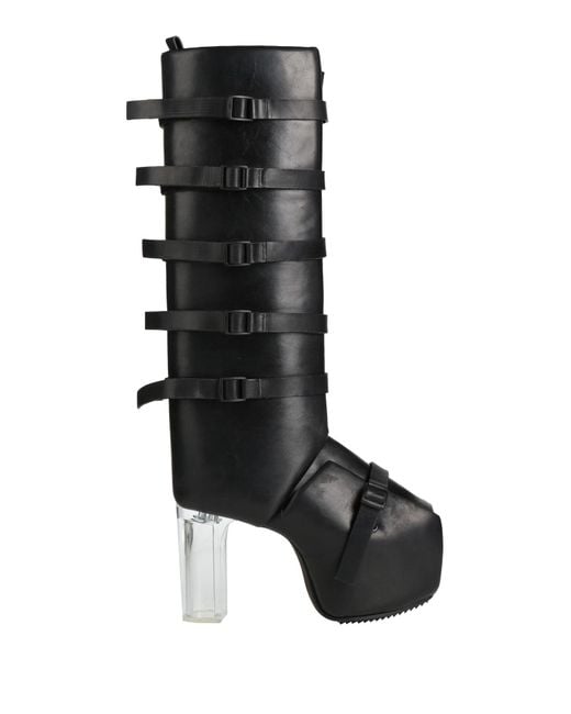 Rick Owens Black Boot Leather