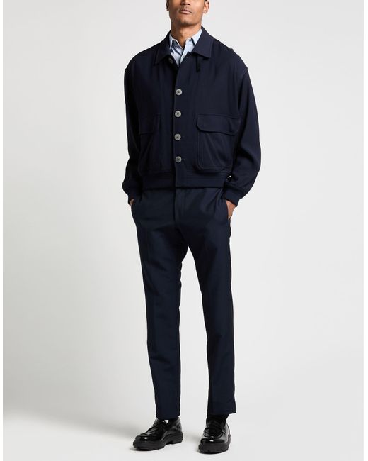 Giorgio Armani Blue Jacket Viscose, Virgin Wool, Polyamide, Elastane for men