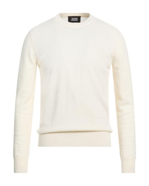 Alpha Studio White Sweaters for men