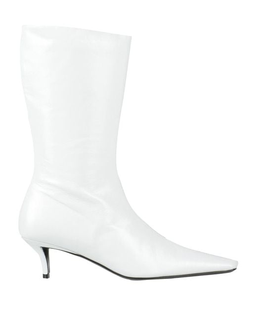 Jil Sander White Boot Leather