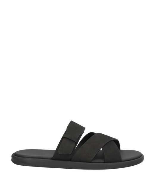 Doucal's Black Sandals Leather for men