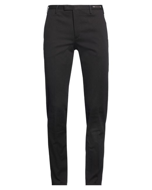 PT Torino Black Pants Cotton, Elastane for men