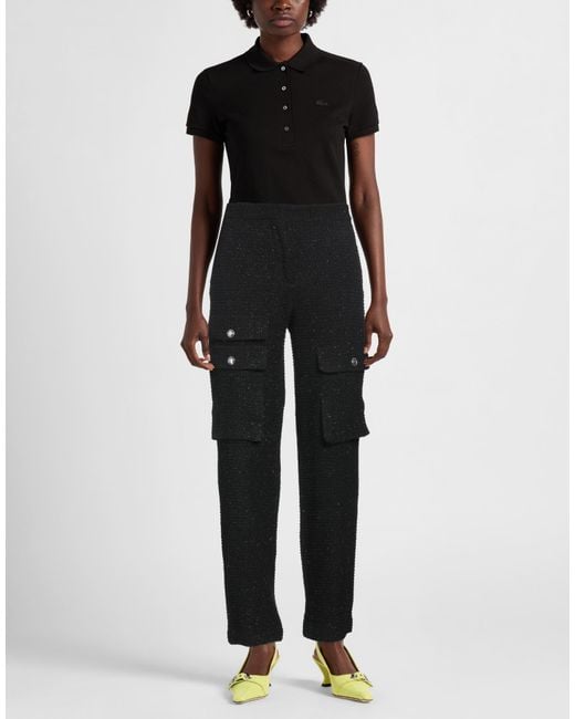Maje Black Pants Cotton, Acrylic, Polyester, Metallic Fiber, Viscose