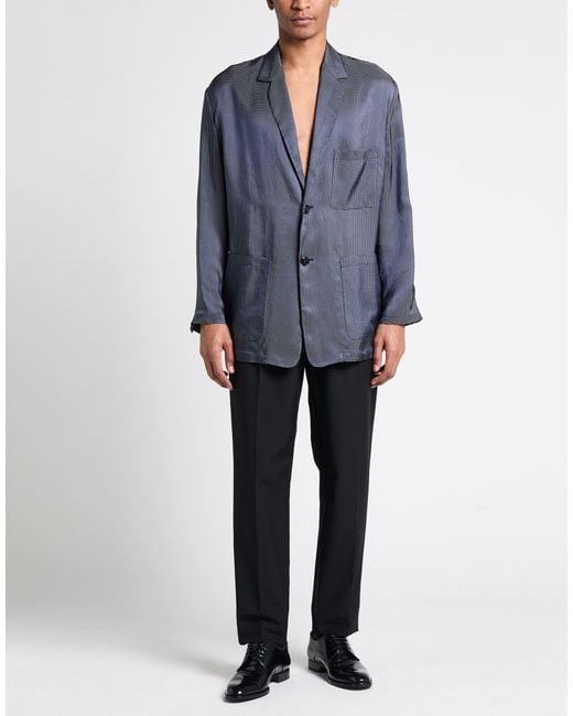 Giorgio Armani Blue Blazer Viscose, Acetate for men