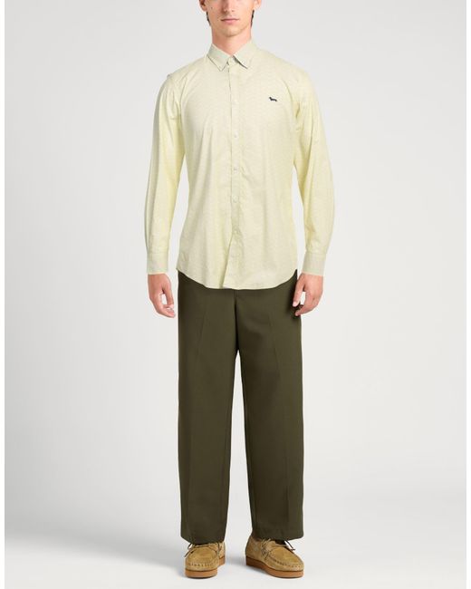 Harmont & Blaine White Lime Shirt Cotton for men