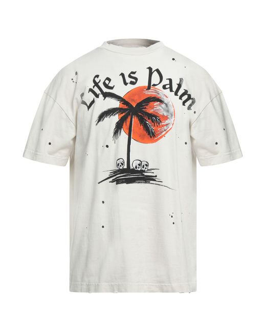 Palm Angels White Graphic Print T-shirt for men