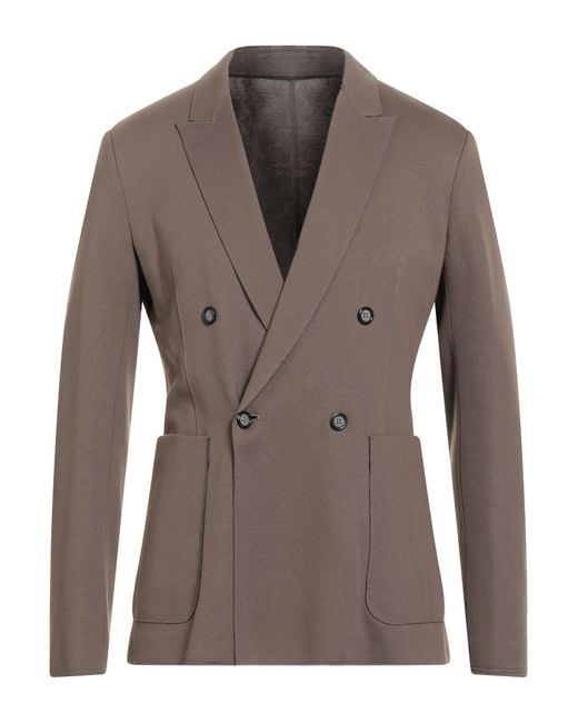 Paolo Pecora Brown Blazer Viscose, Polyamide, Elastane for men
