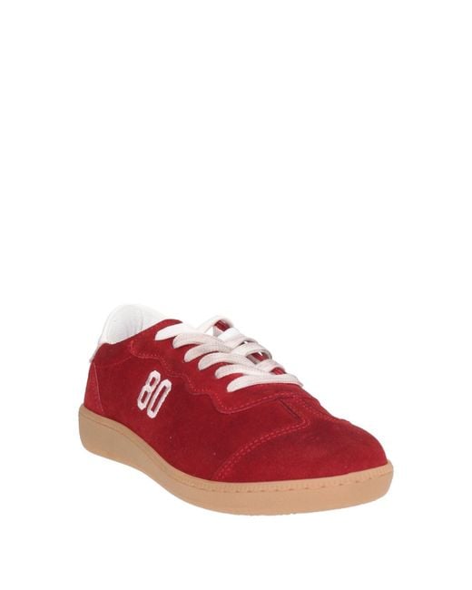 Be980 Red Sneakers Leather
