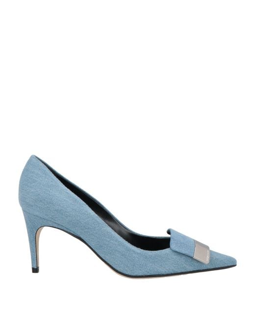Sergio Rossi Blue Pumps Textile Fibers