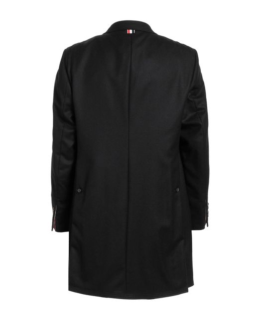 Thom Browne Black Coat Wool for men