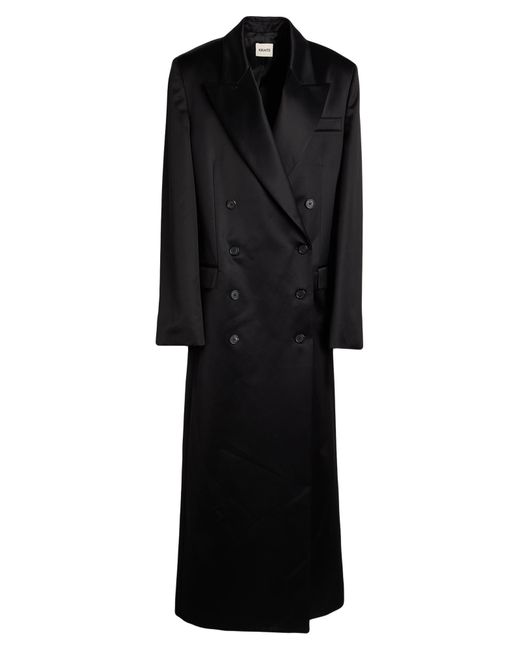 Khaite Black Overcoat & Trench Coat Cotton, Viscose