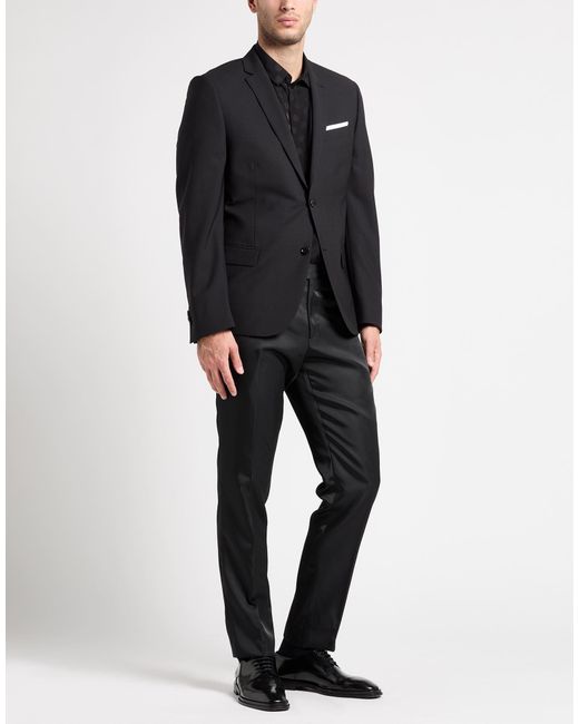 Daniele Alessandrini Black Blazer Wool, Elastane for men